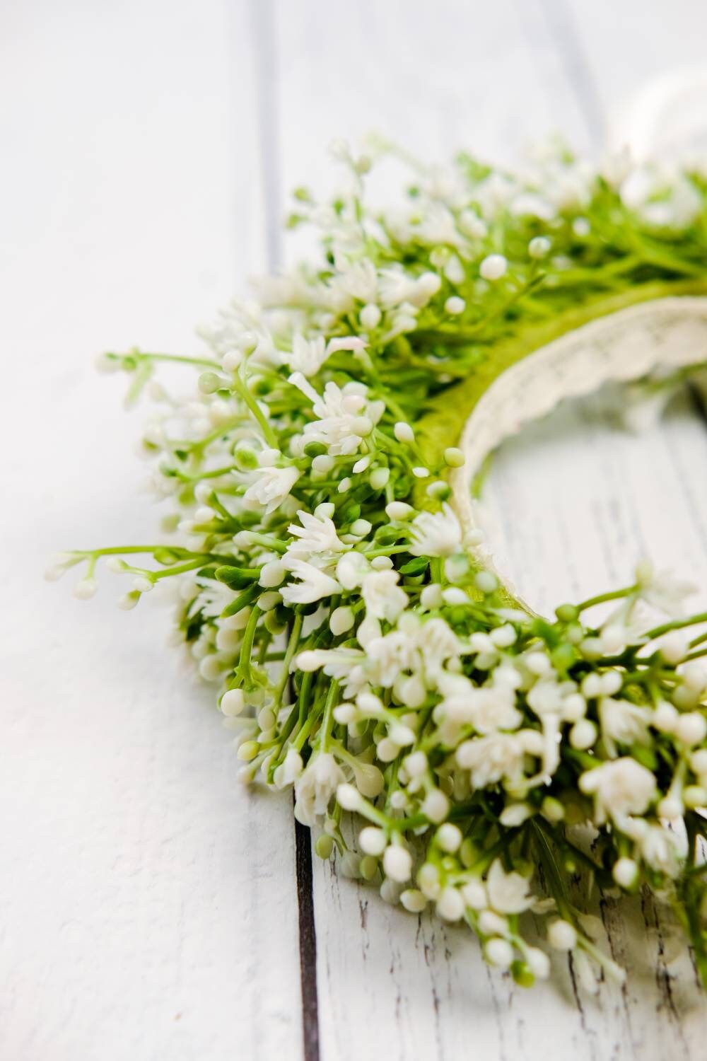 Gypsophila Flower-girl Flower Crown, adjustable artificial Baby's Breath flower headband