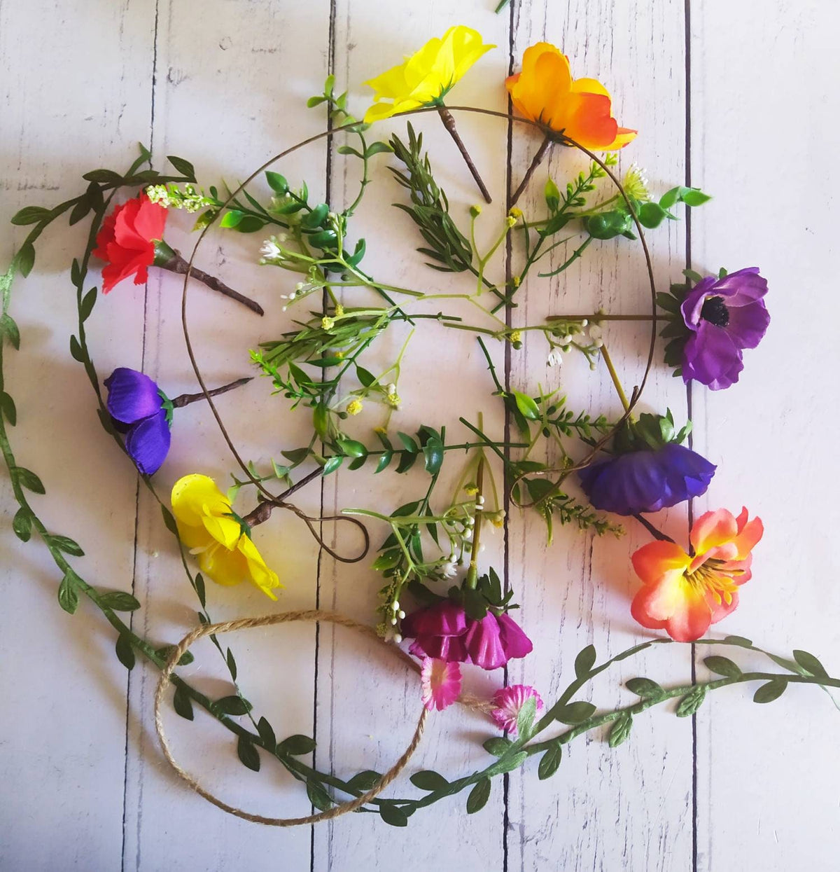 Flower crown making kit, bright coloured flower crown DIY, make your own festival headband