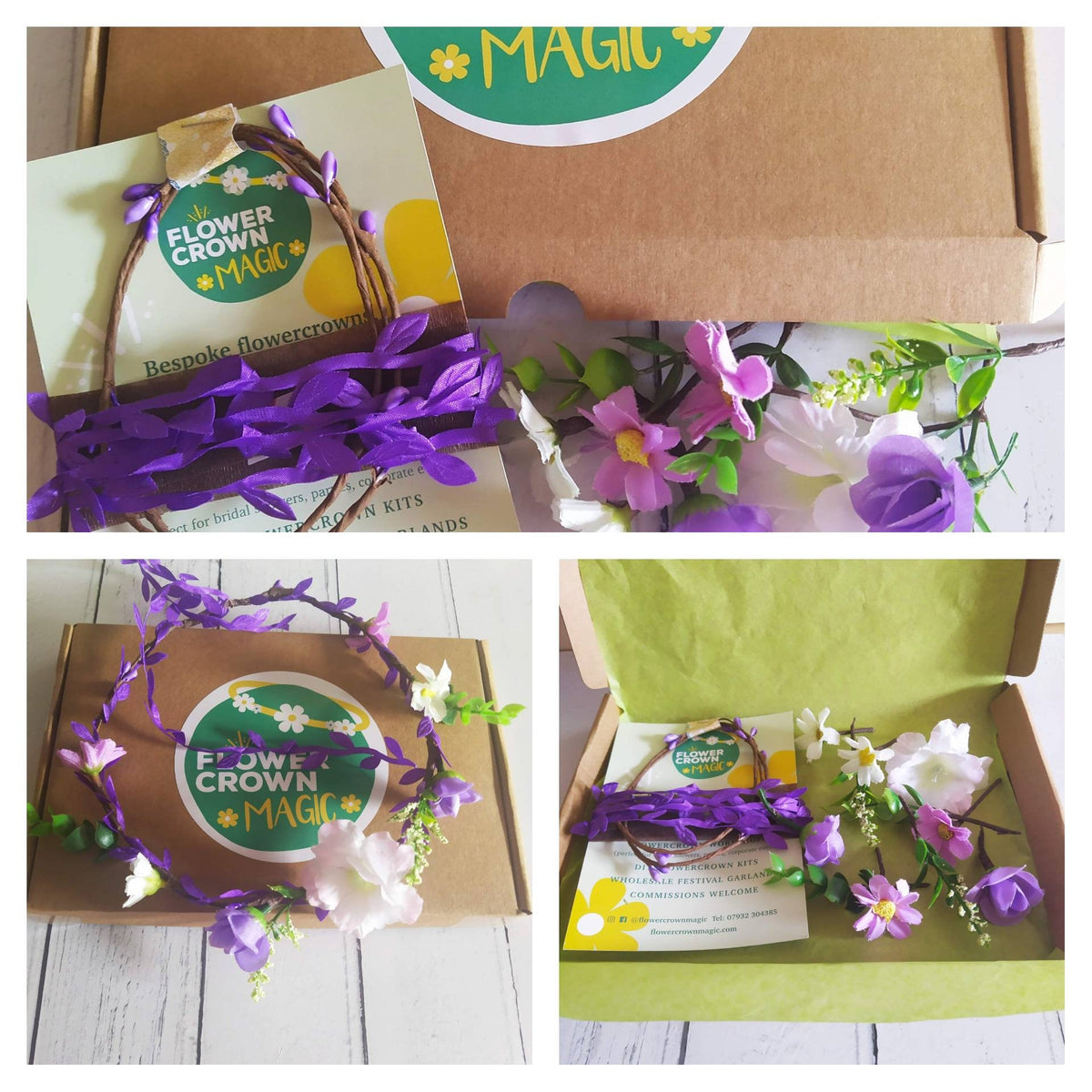 Children’s DIY Flower Crown Making kit & Video Guide, in choice of 10 colours