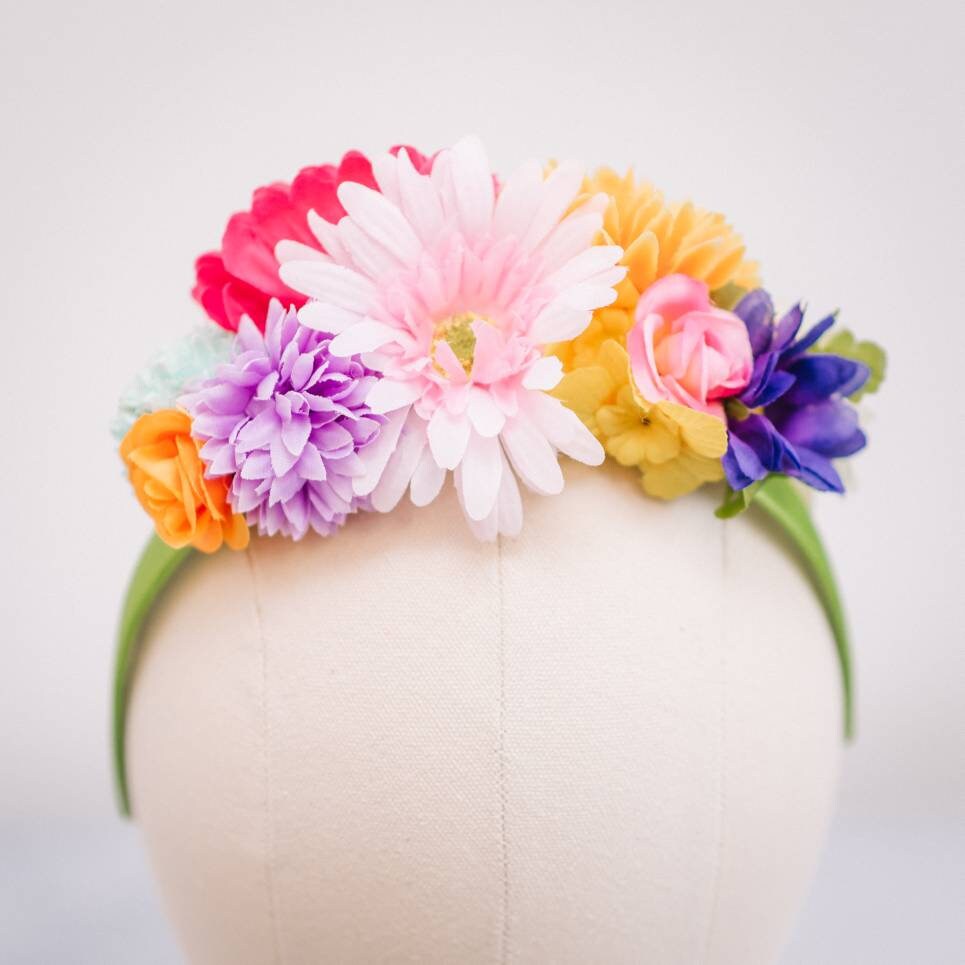 Multi-Coloured Flower Headband