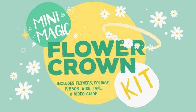 Children's DIY Flower Crown Making Kit & Video Guide, Child's DIY Floral Garland, Rainbow Razzmatazz Flower Headband kit
