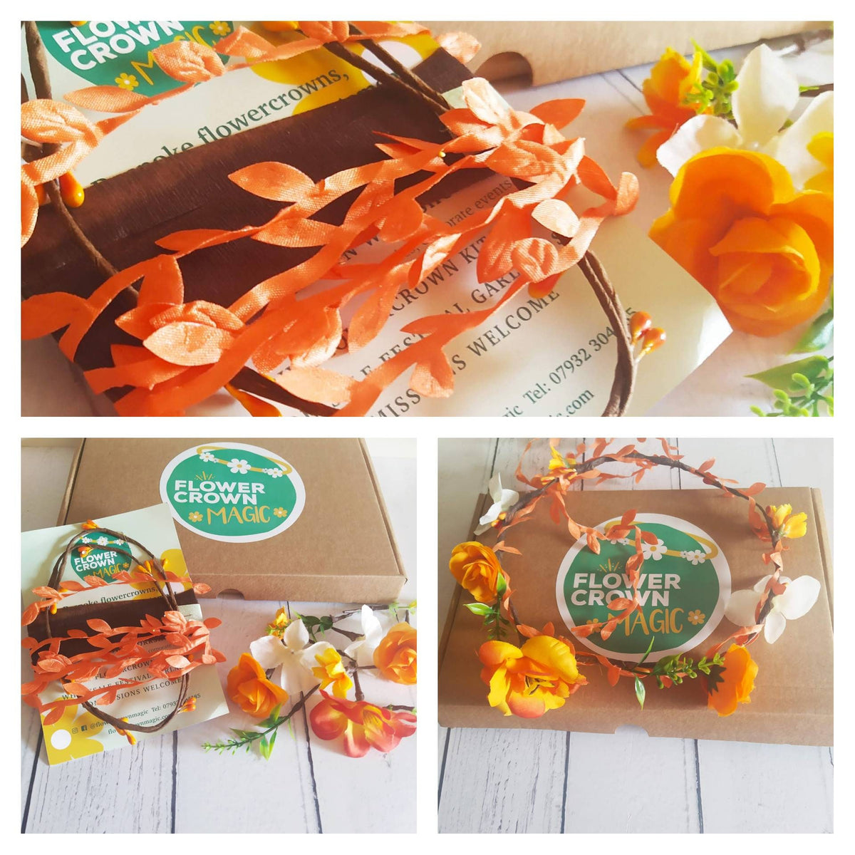 Children’s DIY Flower Crown Making kit & Video Guide, in choice of 10 colours