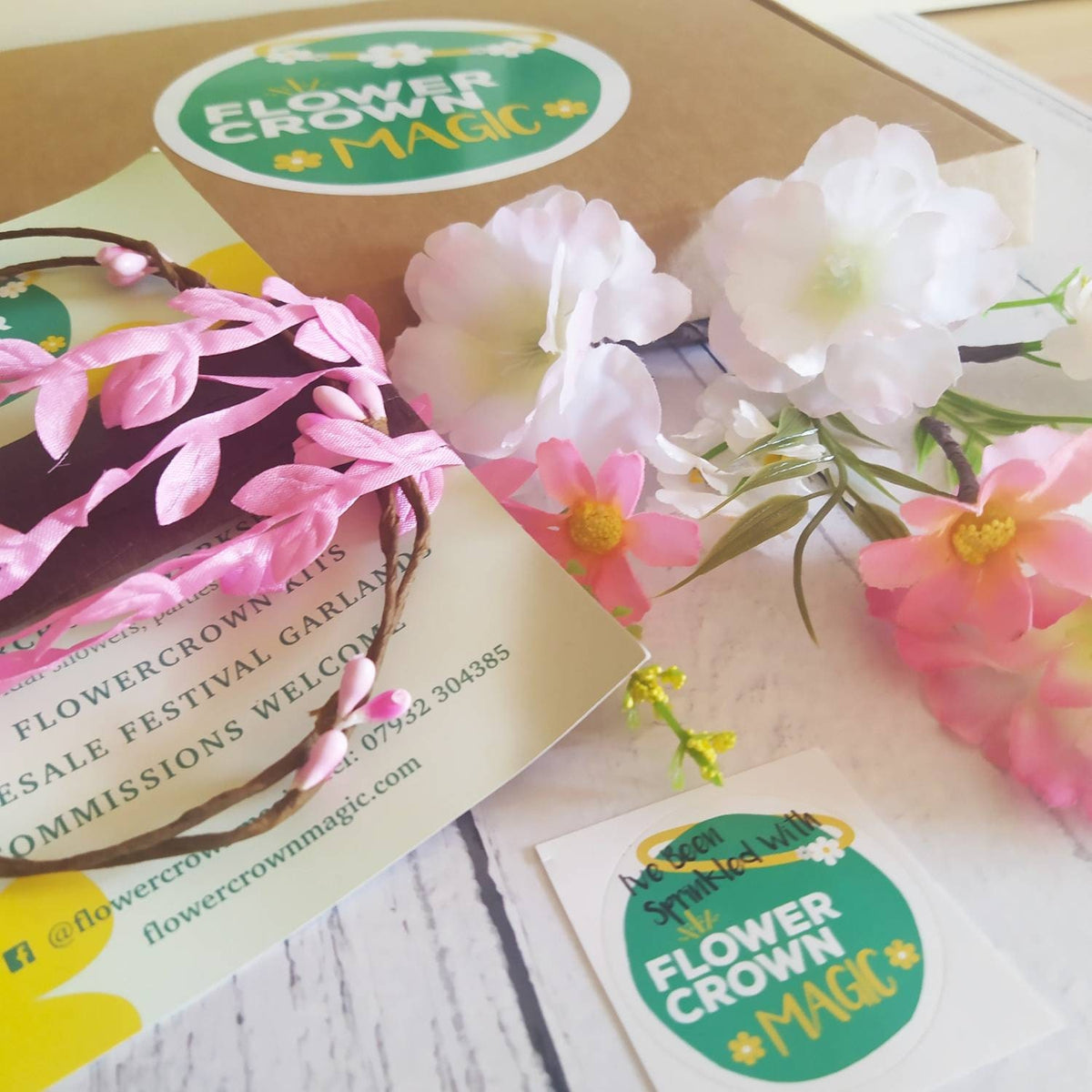 Pink Flower Crown Making Kit for Children