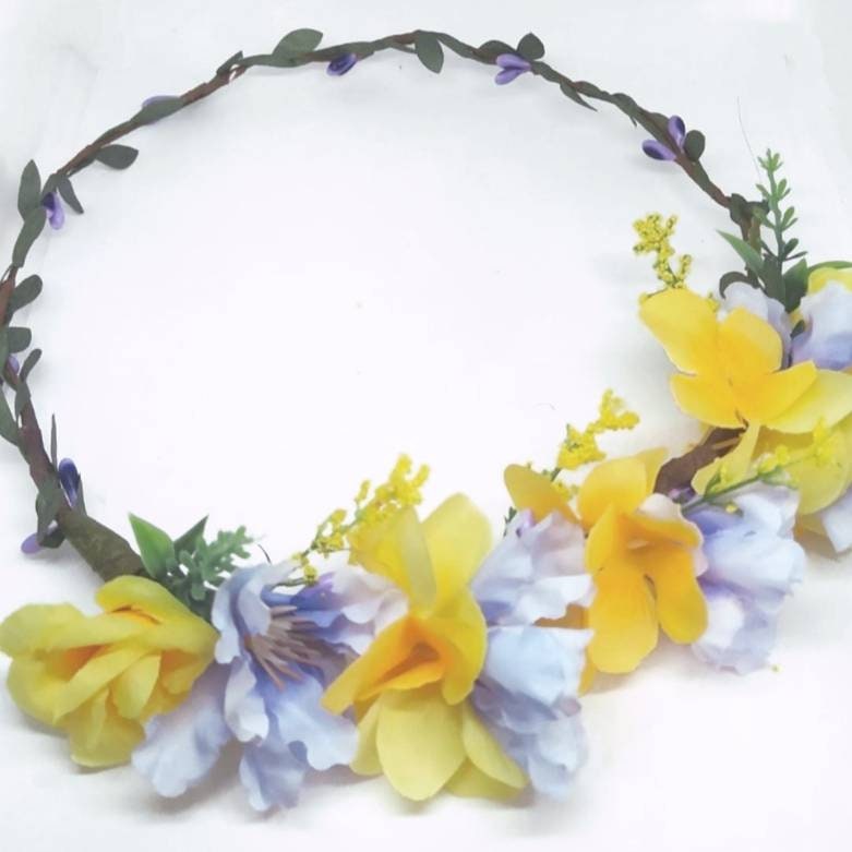 Lilac & lemon adjustable Flower Crown.