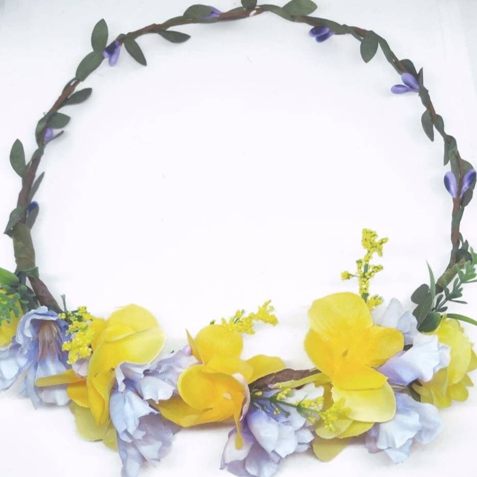 Lilac & lemon adjustable Flower Crown.