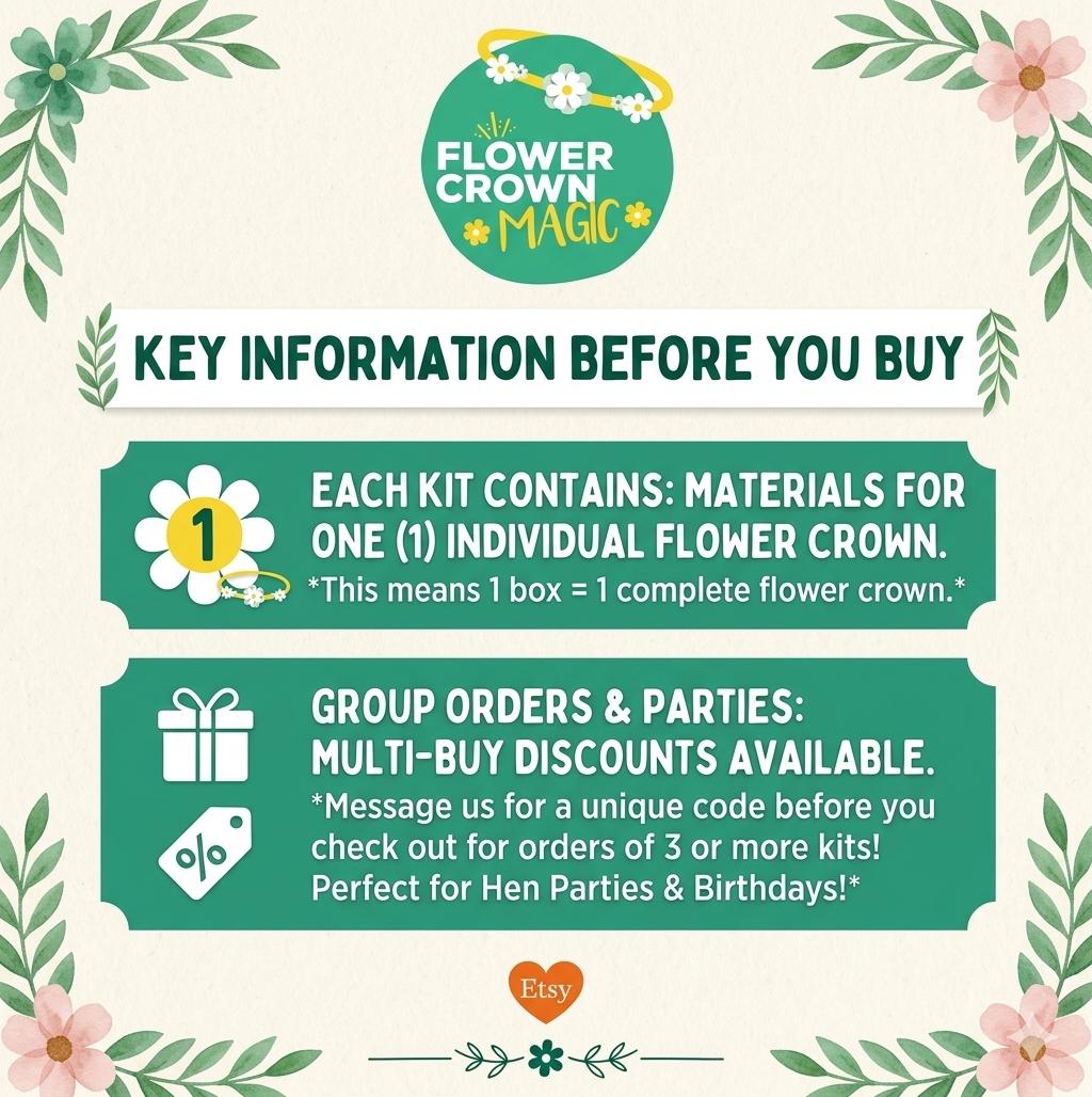 DIY Boho-Style Flower Crown Making Kit , make a delicate meadow-style flower crown