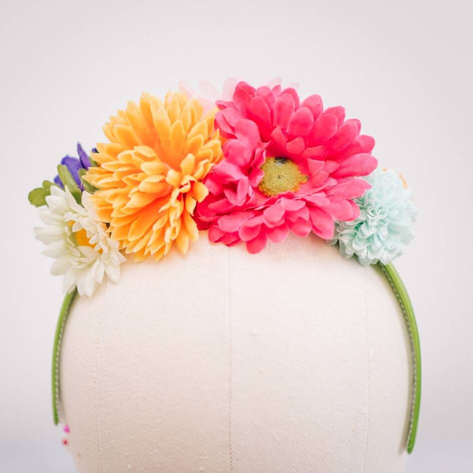 Multi-Coloured Flower Headband