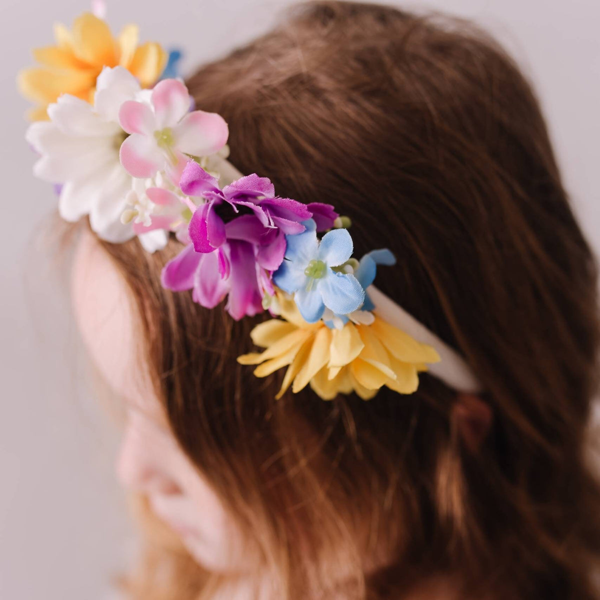 Flower Headband, Pastel Rainbow Summer Hairband