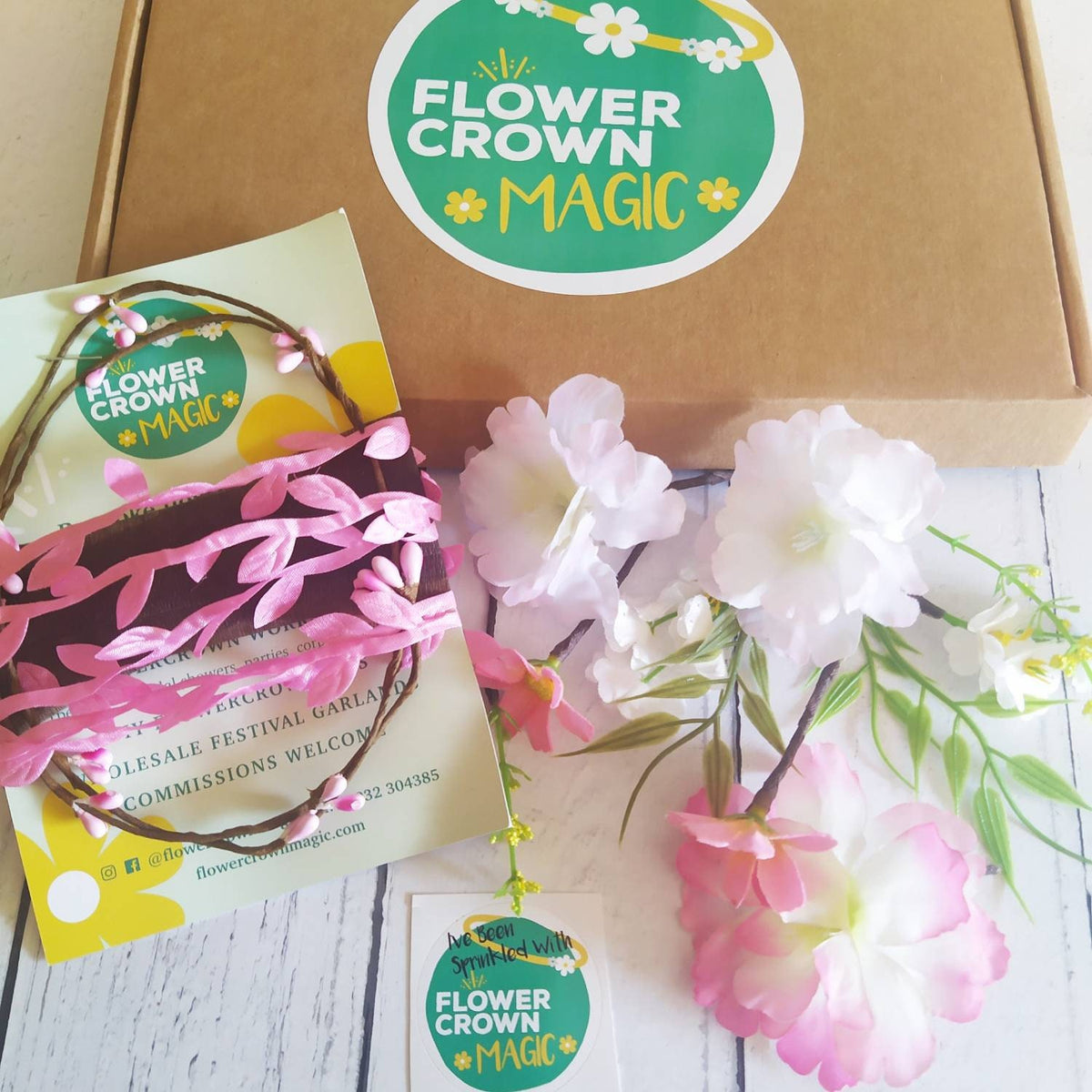 Pink Flower Crown Making Kit for Children