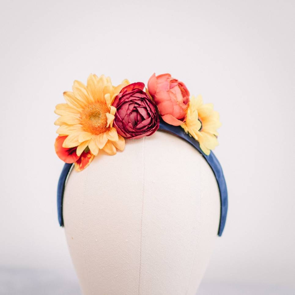 Red, Orange and Yellow Flower Headband