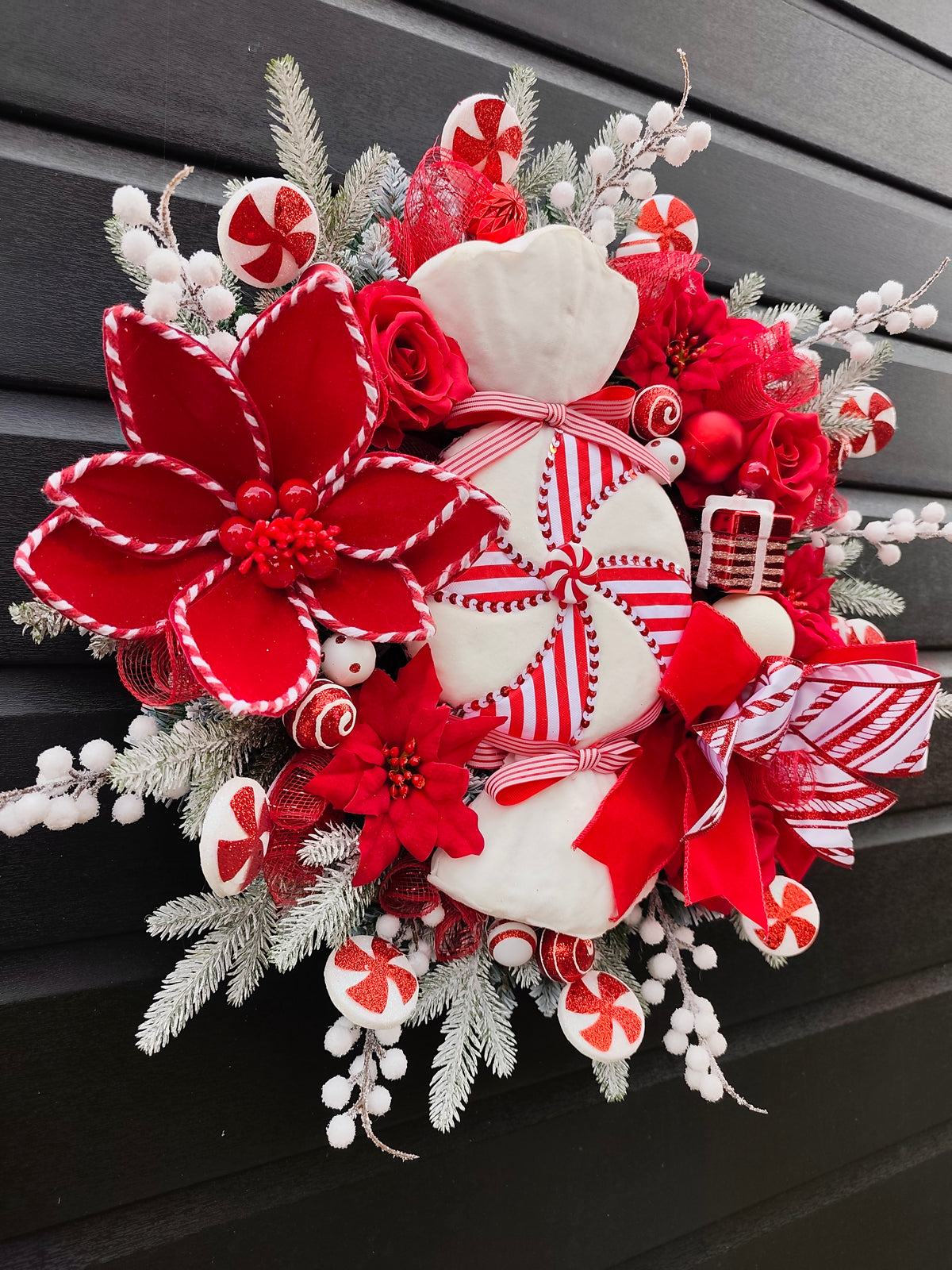 Candy Cane Christmas Wreath