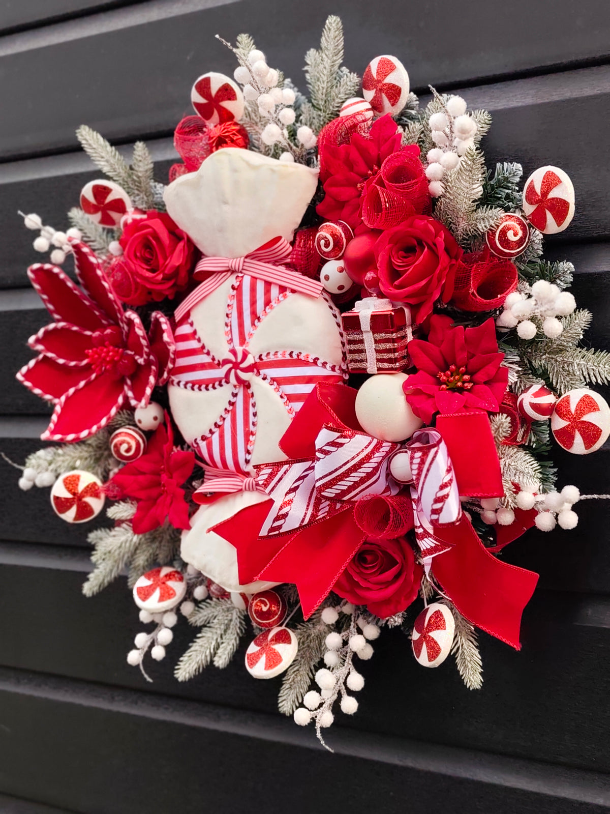Candy Cane Christmas Wreath