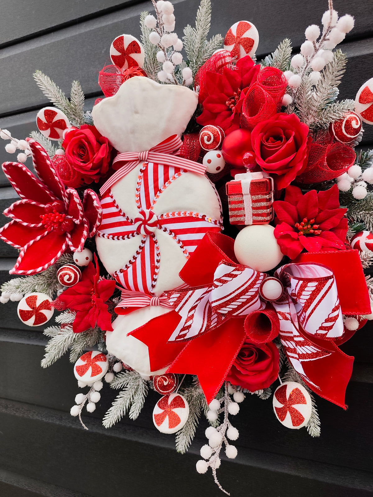 Candy Cane Christmas Wreath